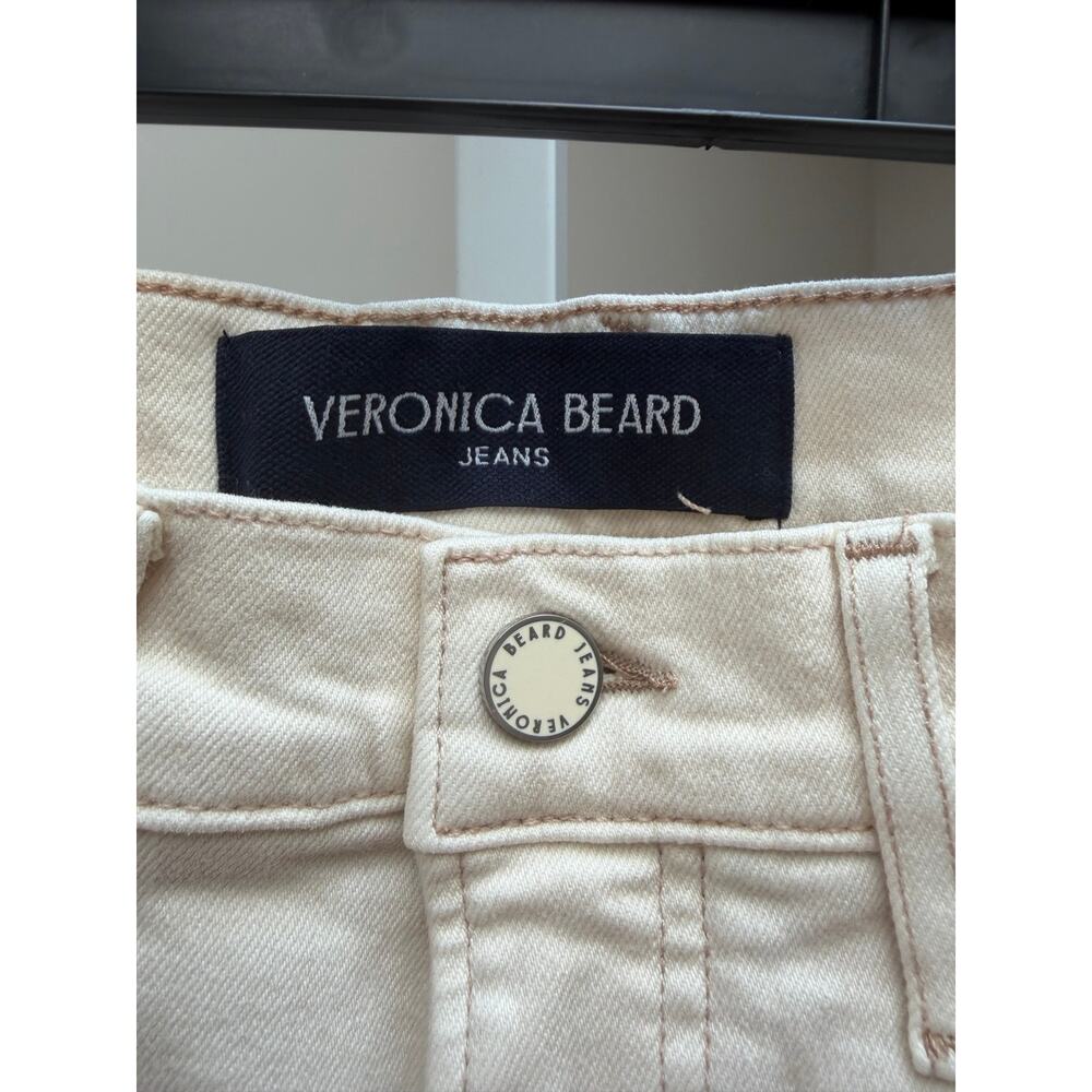NEW Veronica Beard Beverly High Rise Skinny Flare Jeans Ecru Size 29 - Picture 8 of 11